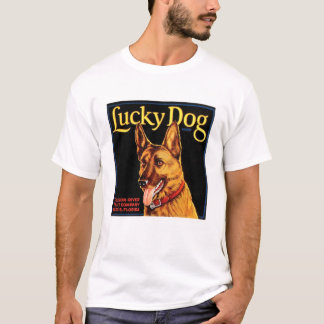 Glücklicher Hundegrundlegendes Weiß T-Shirt