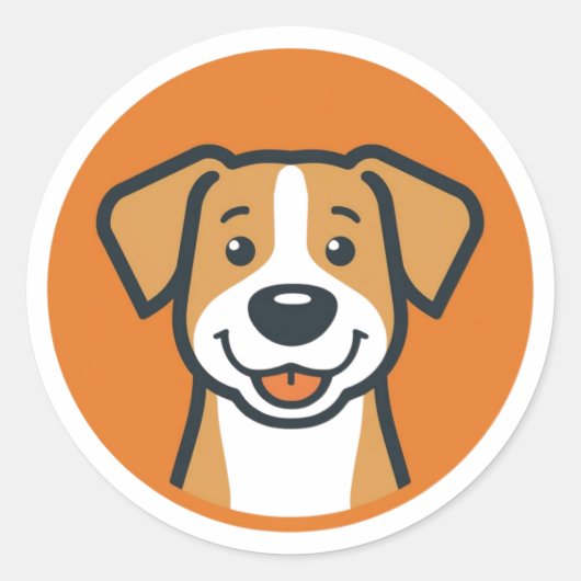 Glücklicher Hundekreis Runder Aufkleber (Vorderseite)