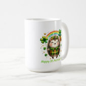 Glücklicher Igel Regenbogen Freude Kaffeetasse (VorderseiteRechts)