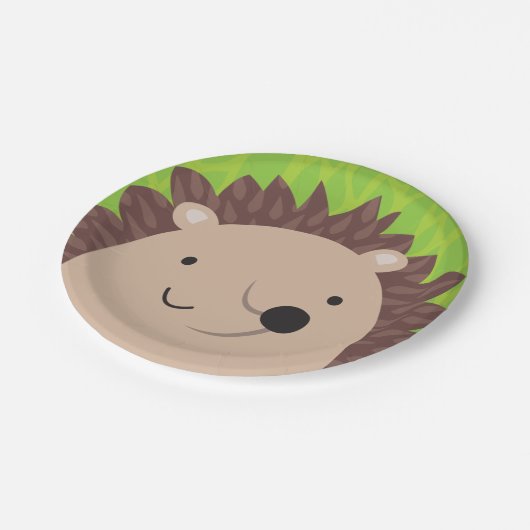 Glücklicher Igel - Waldfreunde Pappteller (Schrägansicht)
