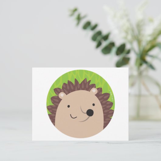 Glücklicher Igel - Waldfreunde Postkarte (Stehend Vorderseite)