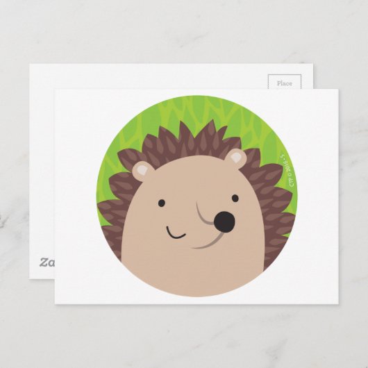 Glücklicher Igel - Waldfreunde Postkarte (Vorne/Hinten)