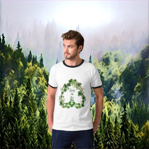 Glücklicher in Liebe Grüner Kleeblatt Herz St. Pat T-Shirt