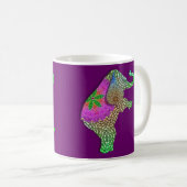 Glücklicher indischer Elefant in Regenbogenfarben Kaffeetasse (VorderseiteRechts)