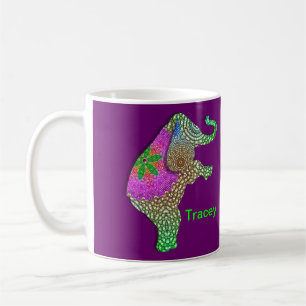 Glücklicher indischer Elefant in Regenbogenfarben Kaffeetasse