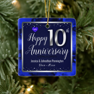 Glücklicher Individuelle Name zum 10. Hochzeitsta Keramikornament
