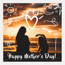 Glücklicher Instagram Sonnenuntergang der Mutter