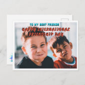 GLÜCKLICHER INTERNATIONALER FREUNDSCHAFTSTAG POSTKARTE (Vorne/Hinten)