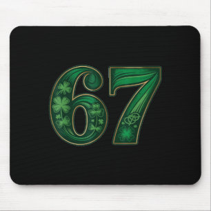 Glücklicher irischer lustiger 67 sechs sieben Meme Mousepad