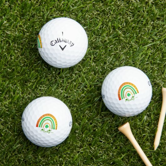 Glücklicher Irischer Regenbogen Golfball (Insitu Gras)