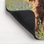 Glücklicher Irischer Setter im Wildblumenfeld Mousepad (Ecke)