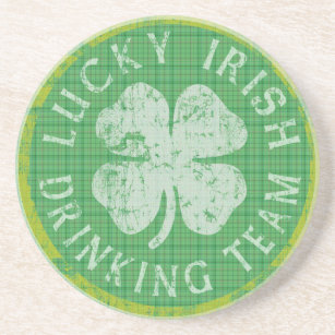 Glücklicher irischer trinkender Team-Untersetzer Sandstein Untersetzer