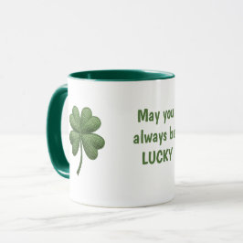 Glücklicher Irischer Vier-Blatt-Klee-Tasse Tasse