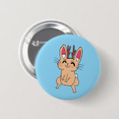 Glücklicher Jackalope Button (Vorne & Hinten)