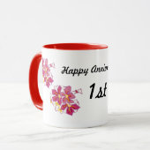 Glücklicher Jahrestag 1. Tasse (Vorderseite Links)