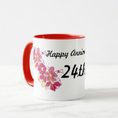 Glücklicher Jahrestag 24. Tasse (Vorderseite Links)