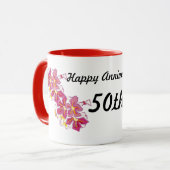 Glücklicher Jahrestag 50. Tasse (Vorderseite Links)