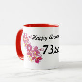 Glücklicher Jahrestag 73. Tasse (Vorderseite Links)