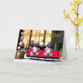 Glücklicher Jahrestag an Freunde oder Familie. Karte (Gelbe Blume)