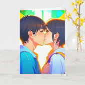 glücklicher Jahrestag | Anime Kiss Karte (Gelbe Blume)