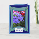 Glücklicher Jahrestag, brillant lila Karte (Vorderseite)
