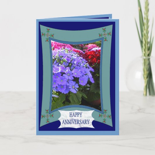 Glücklicher Jahrestag, brillant lila Karte (Vorderseite)