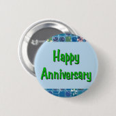 Glücklicher Jahrestag Button (Vorne & Hinten)