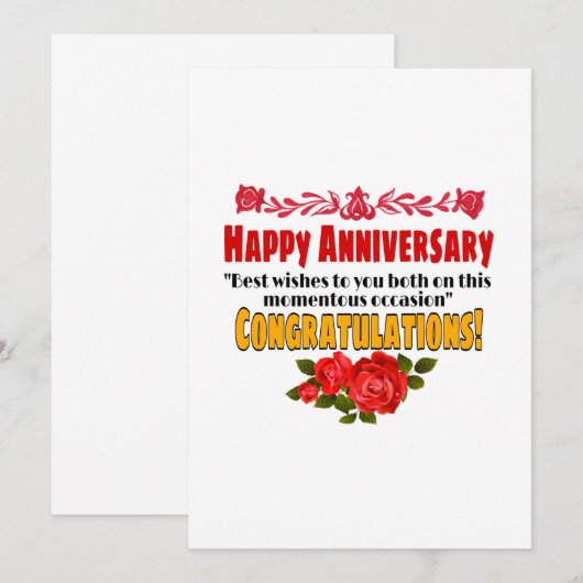 glücklicher Jahrestag Einladung (Vorne/Hinten)