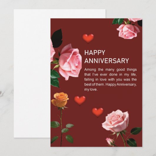 glücklicher Jahrestag Einladung (Vorne/Hinten)