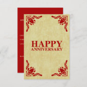 glücklicher Jahrestag Einladung (Vorne/Hinten)