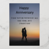 glücklicher Jahrestag Folien Feiertagskarte (Vorderseite)