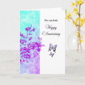 Glücklicher Jahrestag für beide (lila) Karte (Gelbe Blume)