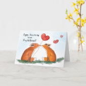 Glücklicher Jahrestag für Foxy Girlfriend Karte (Gelbe Blume)