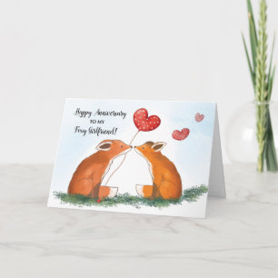 Glücklicher Jahrestag für Foxy Girlfriend Karte