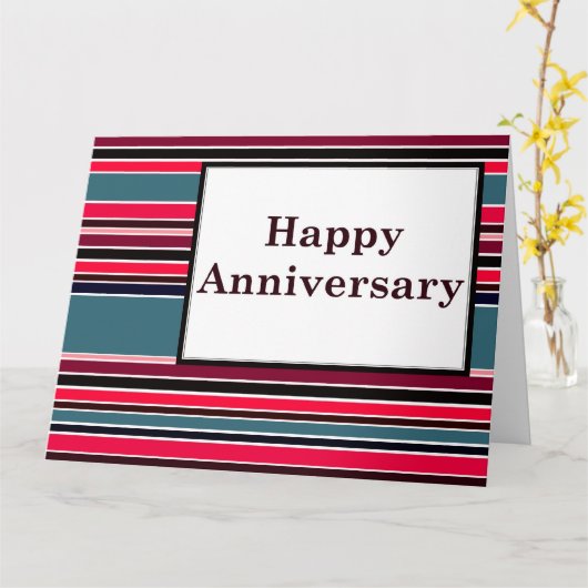 glücklicher Jahrestag: gestreift Karte (Gelbe Blume)
