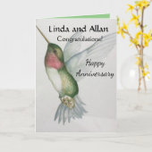 Glücklicher Jahrestag Herzlichen Glückwunsch Hummi Karte (Gelbe Blume)