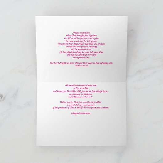 glücklicher Jahrestag Karte (Innenseite)