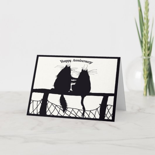 glücklicher Jahrestag, Katzenpaar Karte (Vorderseite)