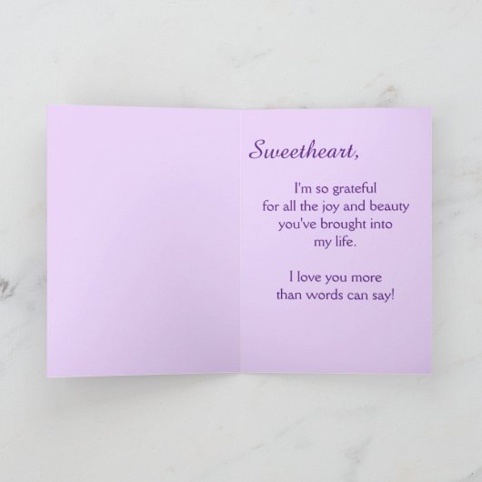 Glücklicher Jahrestag meines Sweetheart Romantiker Karte (Innenseite)