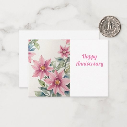 glücklicher Jahrestag Mitteilungskarte (Vorderseite/Rückseite Beispiel)