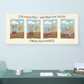 glücklicher Jahrestag | Niedliche Maus Comic Strip Banner (Messe)