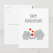 glücklicher Jahrestag - Niedliches Elefantenpaar Postkarte (Vorne/Hinten)