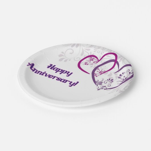 Glücklicher Jahrestag! Pappteller (Schrägansicht)