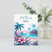 glücklicher Jahrestag | Pixel Art Ocean Postkarte (Stehend Vorderseite)