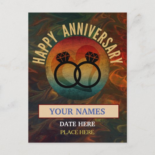 glücklicher Jahrestag Postkarte (Vorderseite)