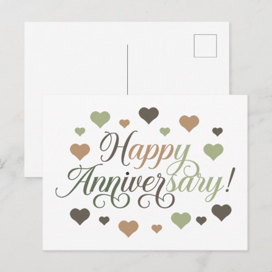 glücklicher Jahrestag Postkarte (Vorne/Hinten)