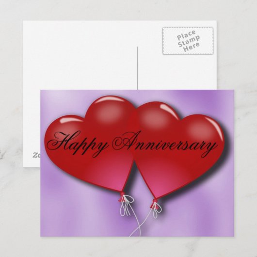 glücklicher Jahrestag Postkarte (Vorne/Hinten)