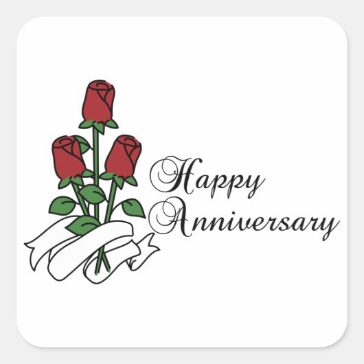 glücklicher Jahrestag Quadratischer Aufkleber (Vorderseite)