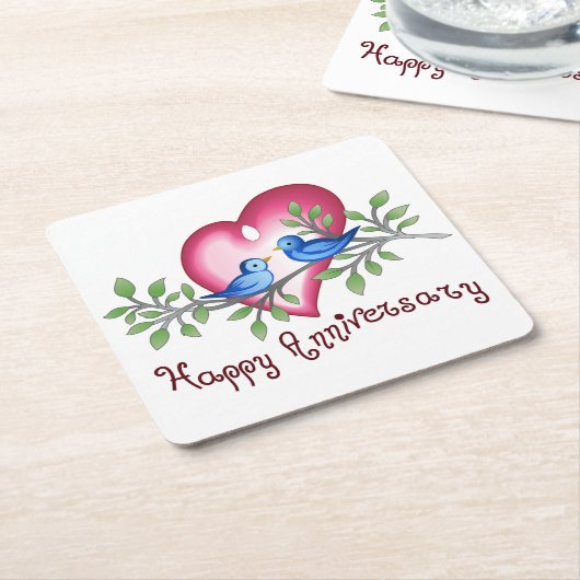 glücklicher Jahrestag Rechteckiger Pappuntersetzer (angewinkelt)