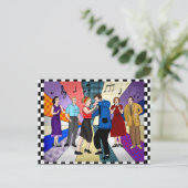 glücklicher Jahrestag | Retro Nostalgic der 50er J Postkarte (Stehend Vorderseite)